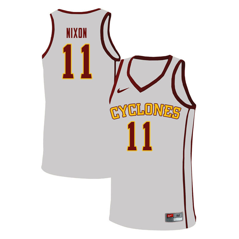 Men #11 Prentiss Nixon Iowa State Cyclones College Basketball Jerseys Sale-White